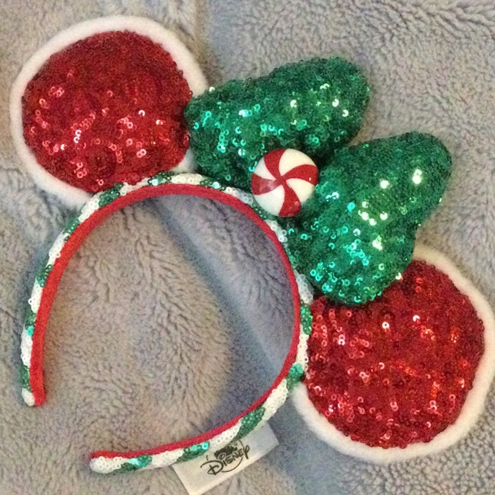 Christmas peppermint Minnie ears